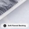 imageSmiry Round Picnic Tablecloth Waterproof Elastic Fitted Table Covers for 45quot  56quot Tables Wipeable Flannel Backed Vinyl Tablecloths for Camping Indoor Outdoor Black ampamp WhiteGrey  White