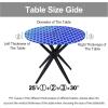 imageSmiry Round Picnic Tablecloth Waterproof Elastic Fitted Table Covers for 45quot  56quot Tables Wipeable Flannel Backed Vinyl Tablecloths for Camping Indoor Outdoor Black ampamp WhiteBlue  White