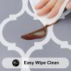imageSmiry Round Picnic Tablecloth Waterproof Elastic Fitted Table Covers for 45quot  56quot Tables Wipeable Flannel Backed Vinyl Tablecloths for Camping Indoor Outdoor Black ampamp WhiteGrey  White