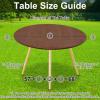 imageSmiry Round Picnic Tablecloth Waterproof Elastic Fitted Table Covers for 45quot  56quot Tables Wipeable Flannel Backed Vinyl Tablecloths for Camping Indoor Outdoor Black ampamp WhiteBrown