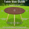 imageSmiry Round Picnic Tablecloth Waterproof Elastic Fitted Table Covers for 45quot  56quot Tables Wipeable Flannel Backed Vinyl Tablecloths for Camping Indoor Outdoor Black ampamp WhiteBrown