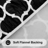 imageSmiry Round Picnic Tablecloth Waterproof Elastic Fitted Table Covers for 45quot  56quot Tables Wipeable Flannel Backed Vinyl Tablecloths for Camping Indoor Outdoor Black ampamp WhiteBlack  White