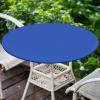 imageSmiry Round Picnic Tablecloth Waterproof Elastic Fitted Table Covers for 45quot  56quot Tables Wipeable Flannel Backed Vinyl Tablecloths for Camping Indoor Outdoor Black ampamp WhiteBlue