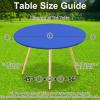 imageSmiry Round Picnic Tablecloth Waterproof Elastic Fitted Table Covers for 45quot  56quot Tables Wipeable Flannel Backed Vinyl Tablecloths for Camping Indoor Outdoor Black ampamp WhiteBlue