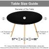 imageSmiry Round Picnic Tablecloth Waterproof Elastic Fitted Table Covers for 45quot  56quot Tables Wipeable Flannel Backed Vinyl Tablecloths for Camping Indoor Outdoor Black ampamp WhiteBlack