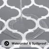 imageSmiry Round Plastic Table Cloth Waterproof Vinyl Tablecloth with Flannel Backing for Round Tables Wipeable Spillproof Tablecloths for Dining Camping Indoor and Outdoor 60quot Round BlackGrey