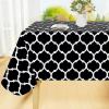 imageSmiry Round Plastic Table Cloth Waterproof Vinyl Tablecloth with Flannel Backing for Round Tables Wipeable Spillproof Tablecloths for Dining Camping Indoor and Outdoor 60quot Round BlackBlack