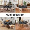 imageSmiry Round Plastic Table Cloth Waterproof Vinyl Tablecloth with Flannel Backing for Round Tables Wipeable Spillproof Tablecloths for Dining Camping Indoor and Outdoor 60quot Round BlackBlack