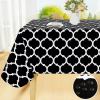 imageSmiry Round Plastic Table Cloth Waterproof Vinyl Tablecloth with Flannel Backing for Round Tables Wipeable Spillproof Tablecloths for Dining Camping Indoor and Outdoor 60quot Round BlackBlack