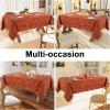 imageSmiry Rectangle Christmas Red Tablecloth 60x84 Inch Waterproof Damask Table Cloth Holly Patterns Fabric Table Covers for Christmas Dinner and New Year Celebration BurgundyTerracotta