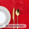 imageSmiry Rectangle Christmas Red Tablecloth 60x84 Inch Waterproof Damask Table Cloth Holly Patterns Fabric Table Covers for Christmas Dinner and New Year Celebration BurgundyBurgundy