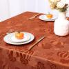 imageSmiry Rectangle Christmas Red Tablecloth 60x84 Inch Waterproof Damask Table Cloth Holly Patterns Fabric Table Covers for Christmas Dinner and New Year Celebration BurgundyTerracotta