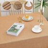 imageSmiry Rectangle Linen Table Cloth Waterproof Wipeable Burlap Tablecloth Washable Decorative Farmhouse Linens Table Cover for Kitchen Dining Parties 52x70 Amber Bronze