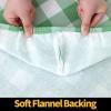 imageSmiry Rectangle Picnic Table Cloth Elastic Waterproof Fitted Vinyl Tablecloth for 4 FT Tables Flannel Backed Buffalo Plaid Table Covers for Dining Camping Outdoor White and Grey 30quot x 48quotSage Green and White