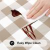 imageSmiry Rectangle Picnic Table Cloth Elastic Waterproof Fitted Vinyl Tablecloth for 4 FT Tables Flannel Backed Buffalo Plaid Table Covers for Dining Camping Outdoor White and Grey 30quot x 48quotKhaki and White