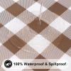 imageSmiry Rectangle Picnic Table Cloth Elastic Waterproof Fitted Vinyl Tablecloth for 4 FT Tables Flannel Backed Buffalo Plaid Table Covers for Dining Camping Outdoor White and Grey 30quot x 48quotBrown and White