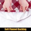 imageSmiry Rectangle Picnic Table Cloth Elastic Waterproof Fitted Vinyl Tablecloth for 4 FT Tables Flannel Backed Buffalo Plaid Table Covers for Dining Camping Outdoor White and Grey 30quot x 48quotBurgundy and White