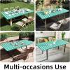 imageSmiry Rectangle Picnic Table Cloth Elastic Waterproof Fitted Vinyl Tablecloth for 4 FT Tables Flannel Backed Buffalo Plaid Table Covers for Dining Camping Outdoor White and Grey 30quot x 48quotGreen and White