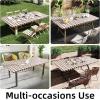 imageSmiry Rectangle Picnic Table Cloth Elastic Waterproof Fitted Vinyl Tablecloth for 4 FT Tables Flannel Backed Buffalo Plaid Table Covers for Dining Camping Outdoor White and Grey 30quot x 48quotBrown and White