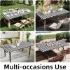 imageSmiry Rectangle Picnic Table Cloth Elastic Waterproof Fitted Vinyl Tablecloth for 4 FT Tables Flannel Backed Buffalo Plaid Table Covers for Dining Camping Outdoor White and Grey 30quot x 48quotBlack and White