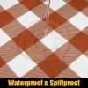 imageSmiry Rectangle Picnic Table Cloth Elastic Waterproof Fitted Vinyl Tablecloth for 4 FT Tables Flannel Backed Buffalo Plaid Table Covers for Dining Camping Outdoor White and Grey 30quot x 48quotRust and White