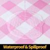 imageSmiry Rectangle Picnic Table Cloth Elastic Waterproof Fitted Vinyl Tablecloth for 4 FT Tables Flannel Backed Buffalo Plaid Table Covers for Dining Camping Outdoor White and Grey 30quot x 48quotPink and White