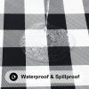 imageSmiry Rectangle Picnic Table Cloth Elastic Waterproof Fitted Vinyl Tablecloth for 4 FT Tables Flannel Backed Buffalo Plaid Table Covers for Dining Camping Outdoor White and Grey 30quot x 48quotBlack and White