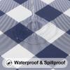 imageSmiry Rectangle Picnic Table Cloth Elastic Waterproof Fitted Vinyl Tablecloth for 4 FT Tables Flannel Backed Buffalo Plaid Table Covers for Dining Camping Outdoor White and Grey 30quot x 48quotNavy and White