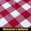 imageSmiry Rectangle Picnic Table Cloth Elastic Waterproof Fitted Vinyl Tablecloth for 4 FT Tables Flannel Backed Buffalo Plaid Table Covers for Dining Camping Outdoor White and Grey 30quot x 48quotBurgundy and White