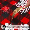 imageSmiry Snowflake Flannel Backed Vinyl Tablecloth Waterproof Round Table Cloth Wipeable Christmas Table Cover for Indoor and Outdoor 60quot Round Black and Red