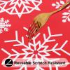 imageSmiry Snowflake Flannel Backed Vinyl Tablecloth Waterproof Round Table Cloth Wipeable Christmas Table Cover for Indoor and Outdoor 60quot Round Red