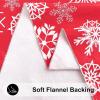 imageSmiry Snowflake Flannel Backed Vinyl Tablecloth Waterproof Round Table Cloth Wipeable Christmas Table Cover for Indoor and Outdoor 60quot Round Red