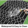 imageSmiry Waterproof Outdoor Rug 5x8 ft Reversible Plastic Straw Patio Camping Rugs Outdoor Indoor RV Mat Carpet for Patio Outside Entry Backyard Deck Bench Picnic Camper White ampamp GreyBlack
