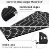 imageSmiry Waterproof Outdoor Rug 5x8 ft Reversible Plastic Straw Patio Camping Rugs Outdoor Indoor RV Mat Carpet for Patio Outside Entry Backyard Deck Bench Picnic Camper White ampamp GreyBlack