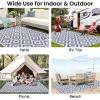 imageSmiry Waterproof Outdoor Rug 5x8 ft Reversible Plastic Straw Patio Camping Rugs Outdoor Indoor RV Mat Carpet for Patio Outside Entry Backyard Deck Bench Picnic Camper White ampamp GreyWhite and Grey