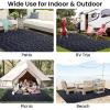 imageSmiry Waterproof Outdoor Rug 5x8 ft Reversible Plastic Straw Patio Camping Rugs Outdoor Indoor RV Mat Carpet for Patio Outside Entry Backyard Deck Bench Picnic Camper White ampamp GreyDark Grey