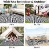 imageSmiry Waterproof Outdoor Rug 5x8 ft Reversible Plastic Straw Patio Camping Rugs Outdoor Indoor RV Mat Carpet for Patio Outside Entry Backyard Deck Bench Picnic Camper White ampamp GreyBlack and White