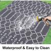 imageSmiry Waterproof Outdoor Rug 5x8 ft Reversible Plastic Straw Patio Camping Rugs Outdoor Indoor RV Mat Carpet for Patio Outside Entry Backyard Deck Bench Picnic Camper White ampamp GreyGrey