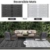 imageSmiry Waterproof Outdoor Rug 5x8 ft Reversible Plastic Straw Patio Camping Rugs Outdoor Indoor RV Mat Carpet for Patio Outside Entry Backyard Deck Bench Picnic Camper White ampamp GreyBlack