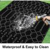 imageSmiry Waterproof Outdoor Rug 5x8 ft Reversible Plastic Straw Patio Camping Rugs Outdoor Indoor RV Mat Carpet for Patio Outside Entry Backyard Deck Bench Picnic Camper White ampamp GreyDark Grey