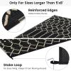 imageSmiry Waterproof Outdoor Rug 5x8 ft Reversible Plastic Straw Patio Camping Rugs Outdoor Indoor RV Mat Carpet for Patio Outside Entry Backyard Deck Bench Picnic Camper White ampamp GreyBeige
