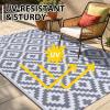 imageSmiry Waterproof Outdoor Rug 5x8 ft Reversible Plastic Straw Patio Camping Rugs Outdoor Indoor RV Mat Carpet for Patio Outside Entry Backyard Deck Bench Picnic Camper White ampamp GreyWhite and Grey