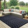 imageSmiry Waterproof Outdoor Rug 5x8 ft Reversible Plastic Straw Patio Camping Rugs Outdoor Indoor RV Mat Carpet for Patio Outside Entry Backyard Deck Bench Picnic Camper White ampamp GreyDark Grey