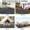 imageSmiry Waterproof Outdoor Rug 5x8 ft Reversible Plastic Straw Patio Camping Rugs Outdoor Indoor RV Mat Carpet for Patio Outside Entry Backyard Deck Bench Picnic Camper White ampamp GreyBlack