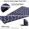 imageSmiry Waterproof Outdoor Rug 5x8 ft Reversible Plastic Straw Patio Camping Rugs Outdoor Indoor RV Mat Carpet for Patio Outside Entry Backyard Deck Bench Picnic Camper White ampamp GreyNavy
