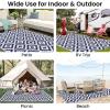 imageSmiry Waterproof Outdoor Rug 5x8 ft Reversible Plastic Straw Patio Camping Rugs Outdoor Indoor RV Mat Carpet for Patio Outside Entry Backyard Deck Bench Picnic Camper White ampamp GreyWhite and Navy