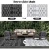 imageSmiry Waterproof Outdoor Rug 5x8 ft Reversible Plastic Straw Patio Camping Rugs Outdoor Indoor RV Mat Carpet for Patio Outside Entry Backyard Deck Bench Picnic Camper White ampamp GreyBlack