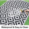 imageSmiry Waterproof Outdoor Rug 5x8 ft Reversible Plastic Straw Patio Camping Rugs Outdoor Indoor RV Mat Carpet for Patio Outside Entry Backyard Deck Bench Picnic Camper White ampamp GreyBlack and White
