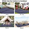 imageSmiry Waterproof Outdoor Rug 5x8 ft Reversible Plastic Straw Patio Camping Rugs Outdoor Indoor RV Mat Carpet for Patio Outside Entry Backyard Deck Bench Picnic Camper White ampamp GreyNavy