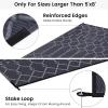 imageSmiry Waterproof Outdoor Rug 5x8 ft Reversible Plastic Straw Patio Camping Rugs Outdoor Indoor RV Mat Carpet for Patio Outside Entry Backyard Deck Bench Picnic Camper White ampamp GreyDark Grey